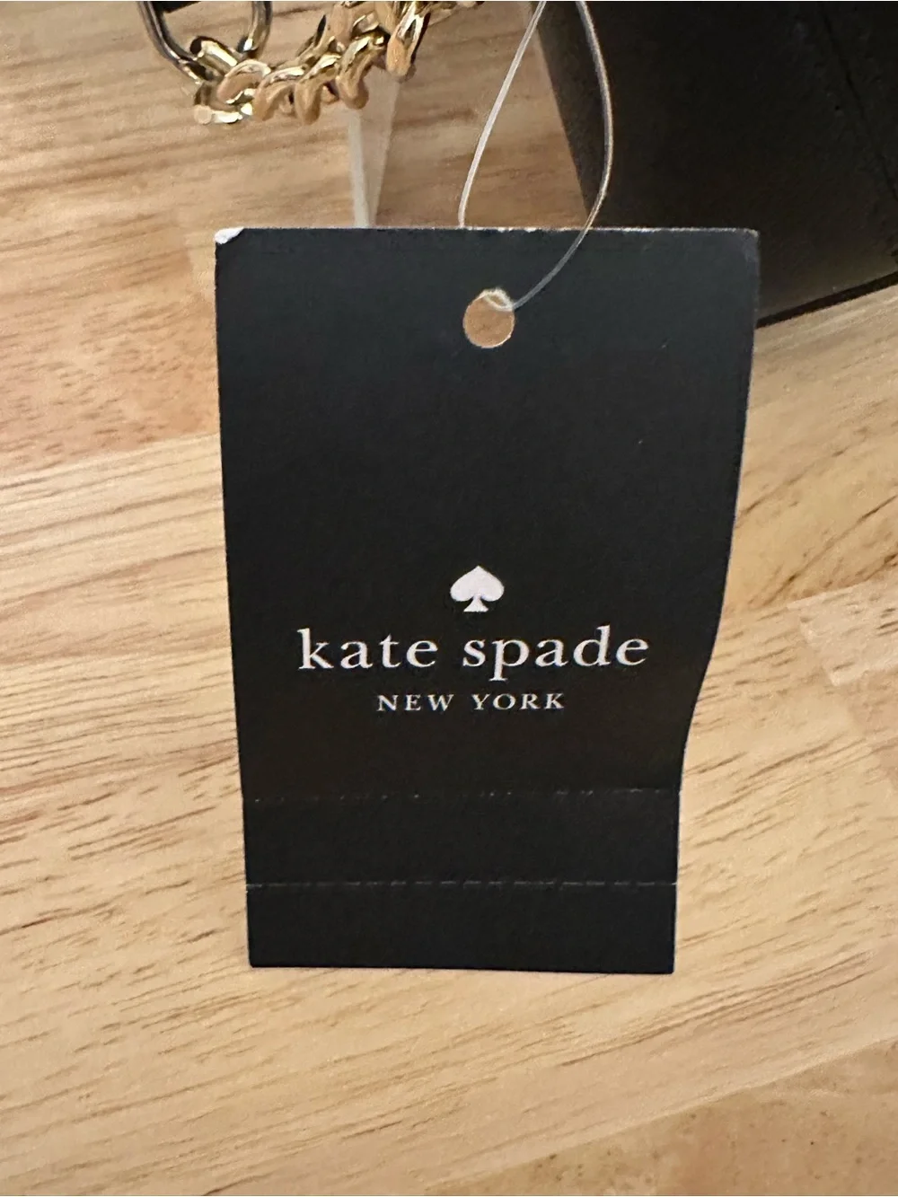 kate spade Black Saffiano Leather Ceossbody with Gold Chain and Leather Strap